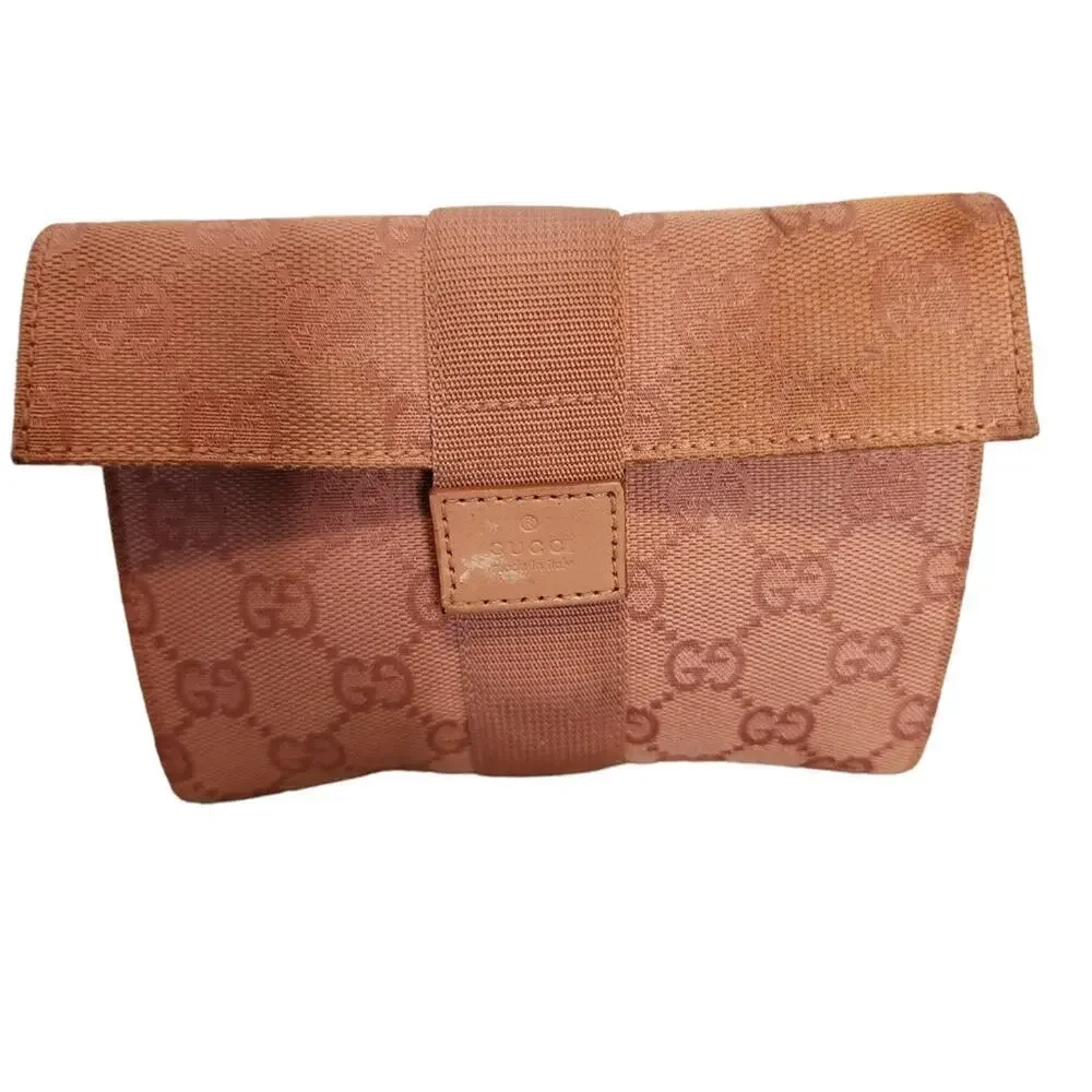 GUCCI GG CANVAS VANITY PINK COSMETIC POUCH